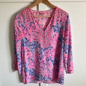 Lilly Pulitzer V-Neck Mosaic Tunic Top